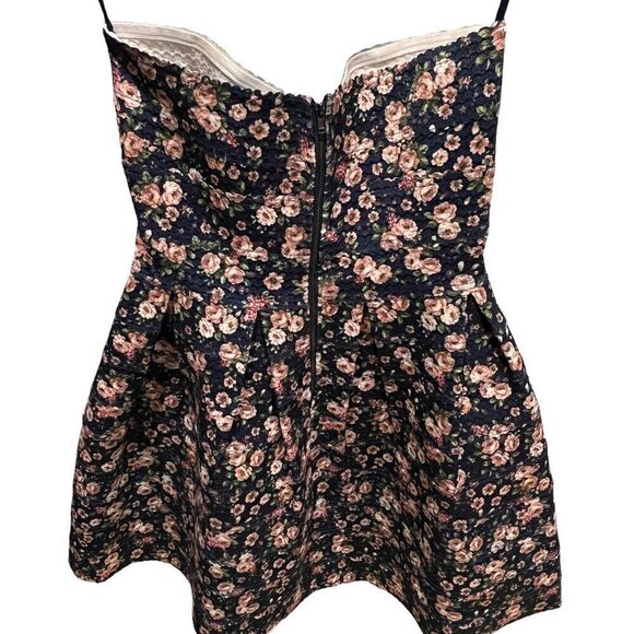 Sans Souci blue floral strapless dress size small - Picture 5 of 10